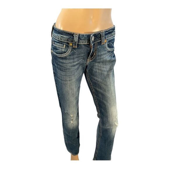 MEK DENIM USA Mykonos Women’s Jeans Straight Leg Dark Wash Denim Size 27x34 - Picture 3 of 15